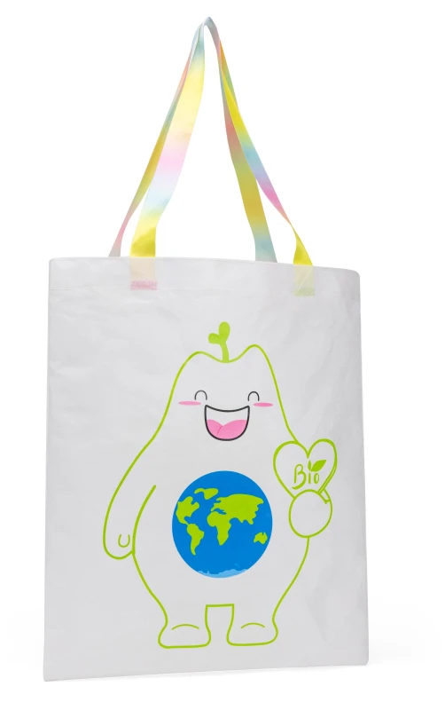 Bio non-woven bag with rainbow handle Bio non-woven bag with rainbow handle